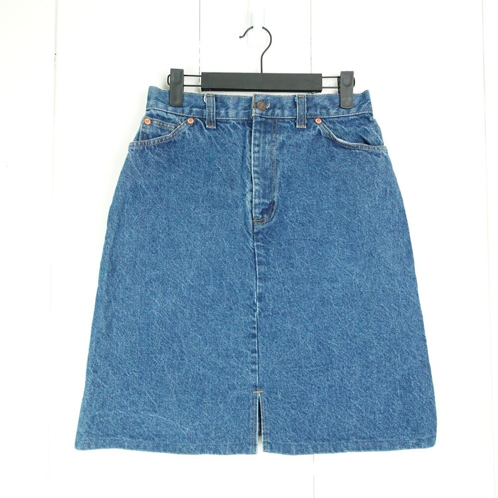 Levis Vintage Skirt Womens SZ 11‎ Denim Jean A Line Orange Tab Retro Classic